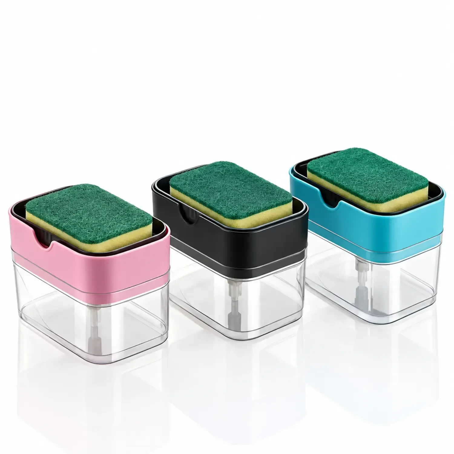 2 in 1 Liquid Soap Dispenser with Sponge Holder for Kitchen Sink