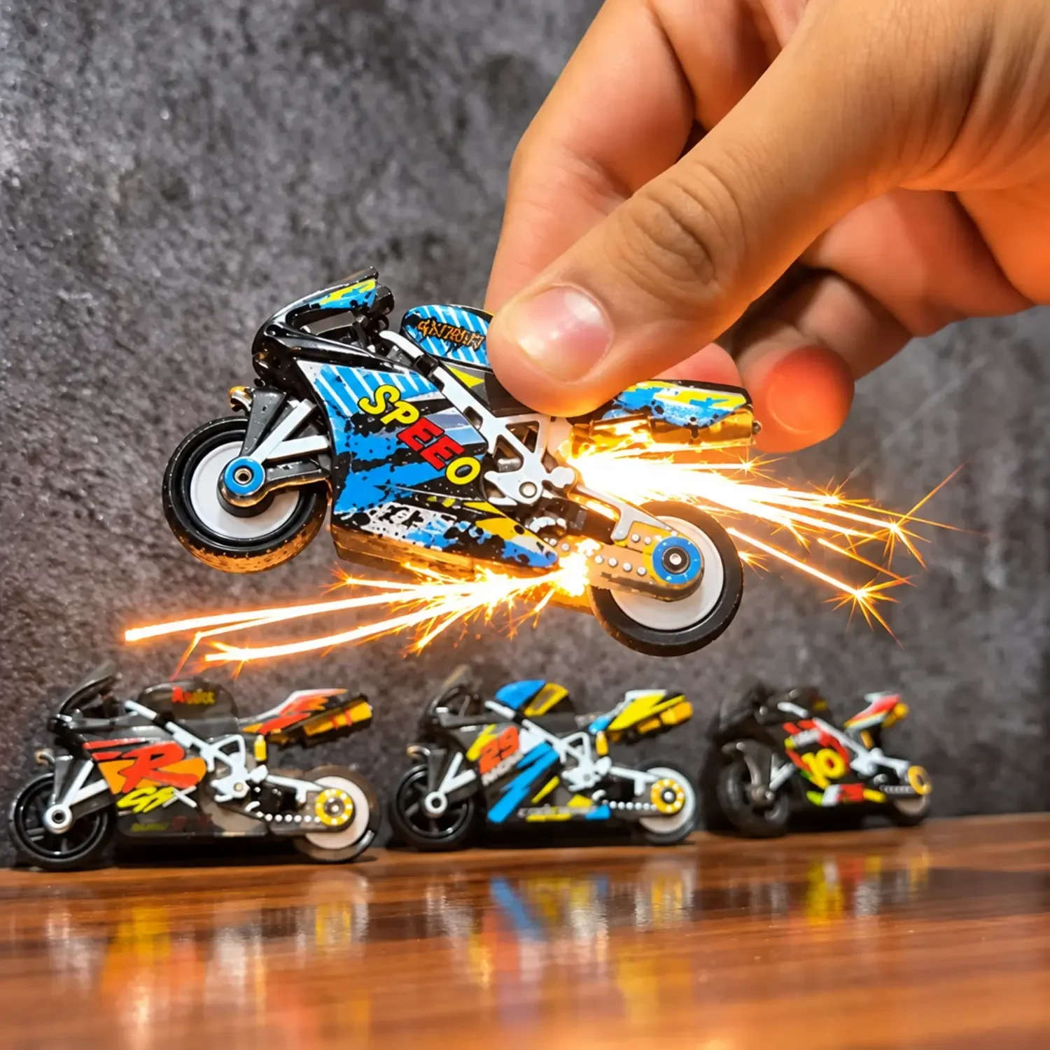 Mini Sparking Bike Toy Keychain