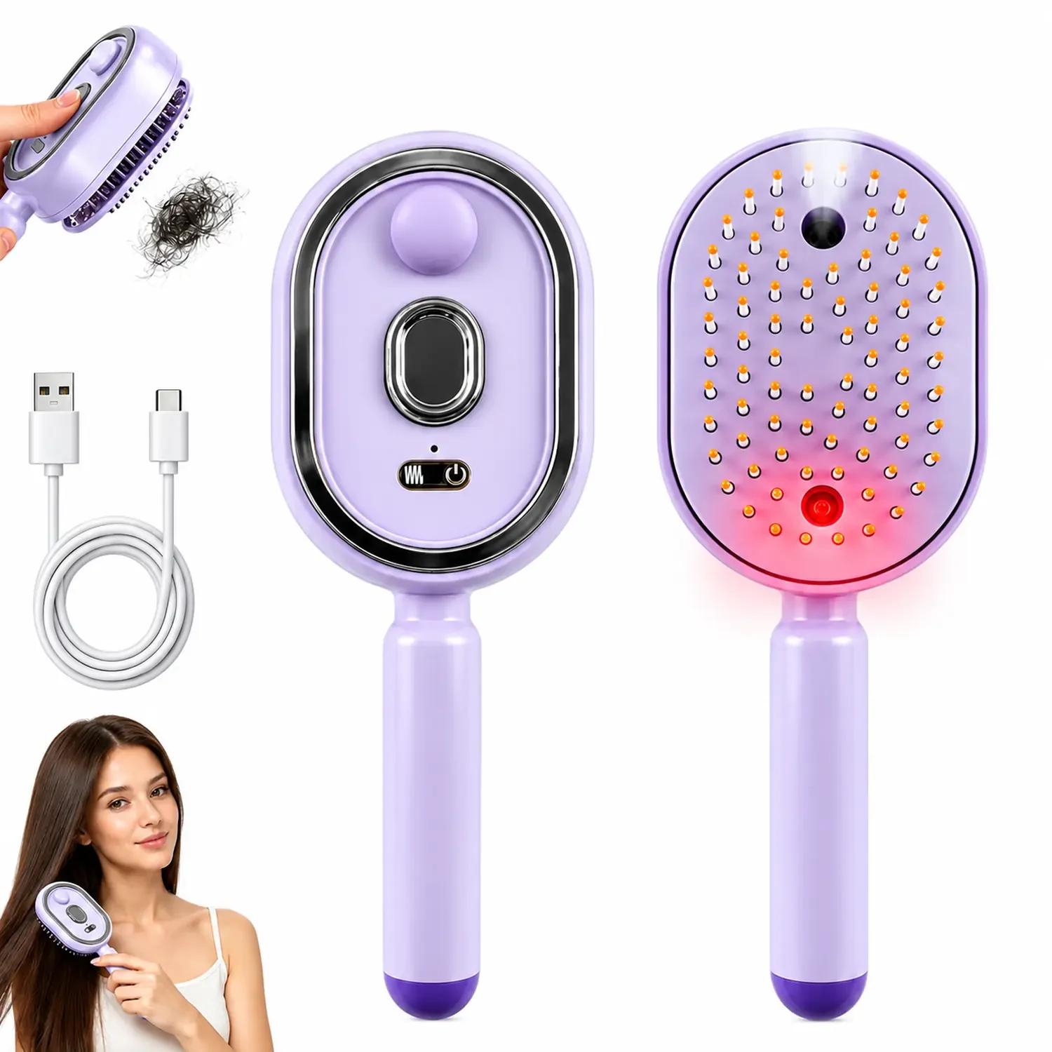 5-in-1 Electric Spray Retractable Air Cushion Comb | Salon-Grade Scalp Therapy & Detangling Brush